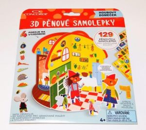 Kreativní set 3D pěnové samolepky HOUBOVÝ DOMEČEK /A491/