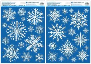 Okenní fólie vločky s glitrem 29 x 41 cm (271)