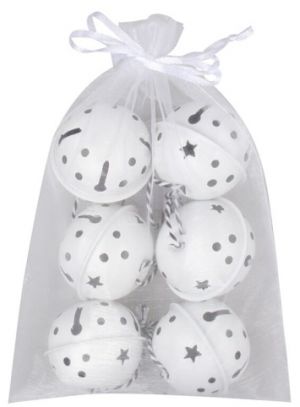 Rolničky kovové bílé 5 cm, 6 ks (30064)