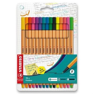 Liner Stabilo Point 88 sada 10 + 5 neon barev