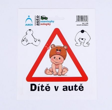 Samolepka "Dítě v autě" sedící dítko /628/