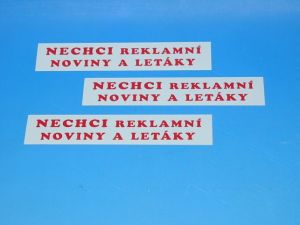 Samolepky na schránku"Nechci letáky.... 390