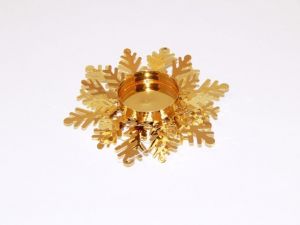 Svícen kovový zl. vločka 12cm /2953/