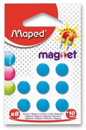 Kulaté magnety Maped - průměr 10 mm mix barev, 8 ks