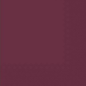 Ubrousky jednobarevné BORDÓ 3-vrstvý 33x33cm / 236002