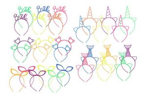 Vlasový doplněk karneval - čelenka s ozdobou mix barev / W033515/