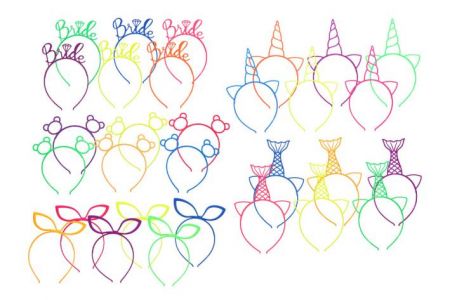 Vlasový doplněk karneval - čelenka s ozdobou mix barev / W033515/