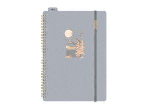 Blok se spirálou/gumkou A4 linka 80l/80g šedý