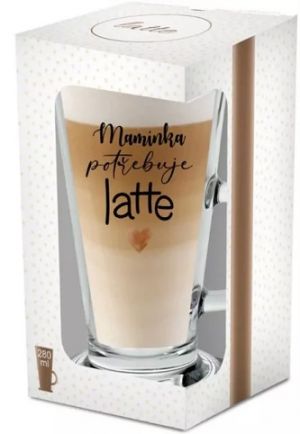 ALBI Sklenice na latte - Maminka potřebuje latte