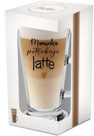 ALBI Sklenice na latte - Maminka potřebuje latte