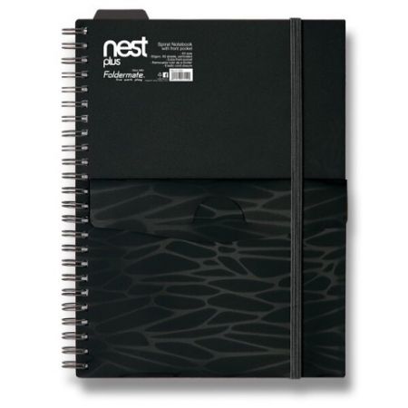 Spirálový blok s kapsou FolderMate Nest černý
