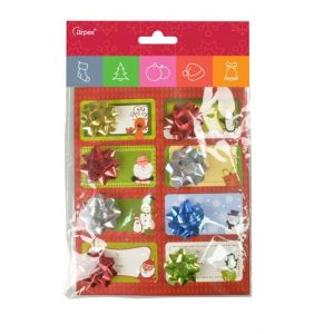 AX jmenovky na dárky s rozetkou 8ks