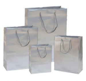 Papírová taška Color maxi stříbrná