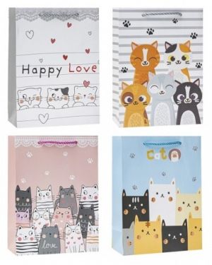 Taška papírová A4 velká Kočky