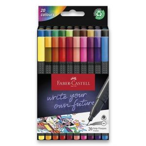 Popisovač Faber-Castell Grip 20 ks, 0.4 mm