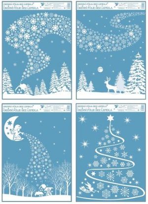 Okenní folie 42x30 cm rej vloček 2. JELEN