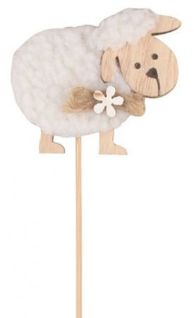 Ovečka dřevěná 5,5 x 5 cm + špejle