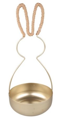 Dekorační miska ve tvaru zajíce kovová 11,5 x 26,5 cm