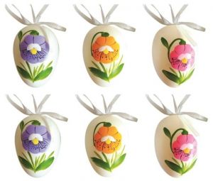 Vajíčka plastová na zavěšení 6 cm, 6 ks v sáčku