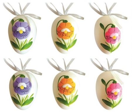 Vajíčka plastová na zavěšení 6 cm, 6 ks v sáčku