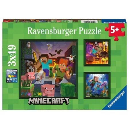 Puzzle Minecraft Biomes 3x49 dílků