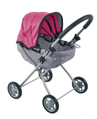 Kočárek hluboký šedo-růžový