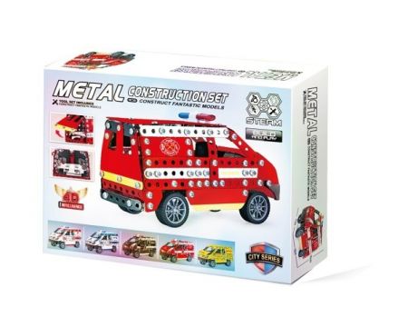 Kovová stavebnice hasičské auto 314 ks