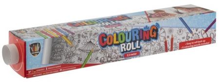 Vymalovávací role s předtiskem 2,5 m + 6 pastelek