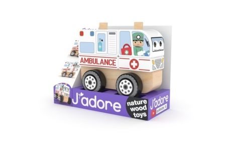 Skládací Dřevěné auto - ambulance
