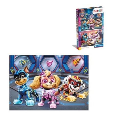Puzzle 2x60 dílků Tlapková Patrola - The mighty movie