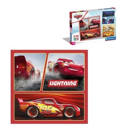 Puzzle 3x48 dílků Square Disney Cars