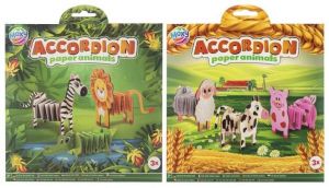 Skládací harmoniková papírová zvířátka domácí/džungle