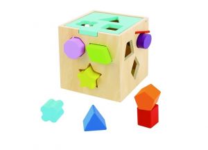 Dřevěná kostka vkládačka tvary