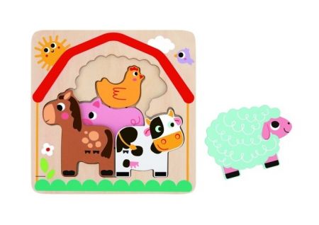 Dřevěná skládačka farma