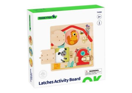 Dřevěná deska hrací domeček - Aktivity Board se zámečky