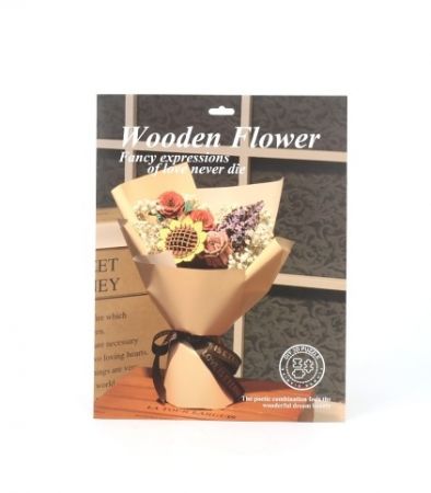 Růže dřevěná 3D