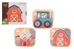Dřevěné puzzle Farma Jouéco®