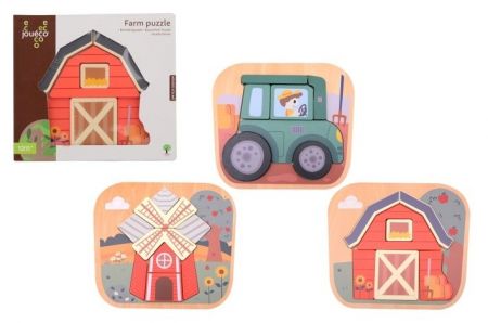 Dřevěné puzzle Farma Jouéco®