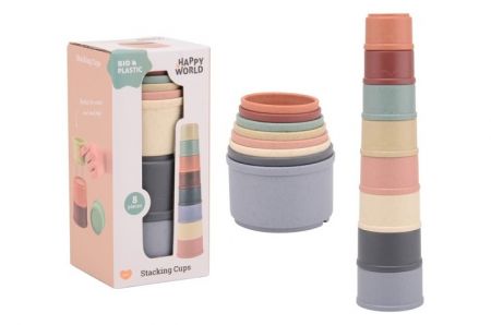 Stohovací kelímy Happy World bio plastic