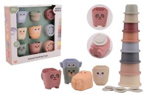 Stohovací kelímky zvířátka Happy World bio plastic