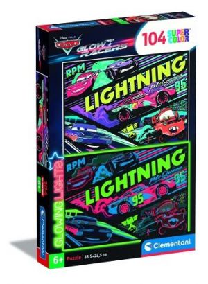 Puzzle 104 dílků Glowing - Cars