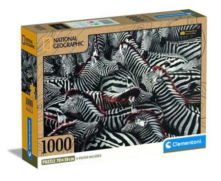 Puzzle 1000 dílků Compact nat geo zebras