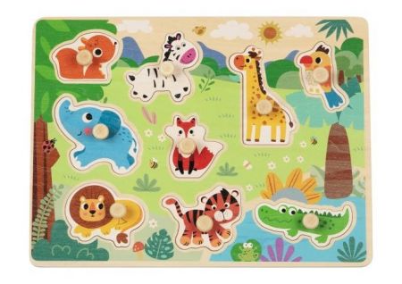 BABU - Dřevěné vkládací puzzle Safari