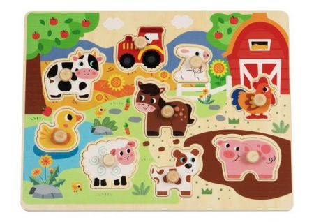 BABU - Dřevěné vkládací puzzle velká Farma