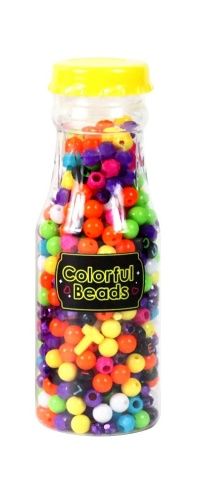 Lahvička s barevnými korálky