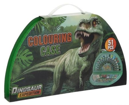 Malovací kufřík půlkruhový Dino