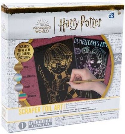 Vyškrabávací obrázky Harry Potter zlaté/stříbrné/duhové