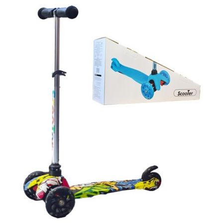 Dětská tříkolová koloběžka Graffiti svítící