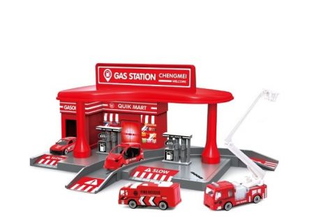 Hasičská stanice + 2 autíčka
