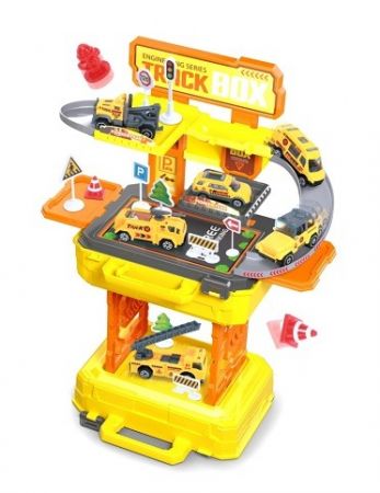 Hrací set v kufříku 2v1 - stavební stroje